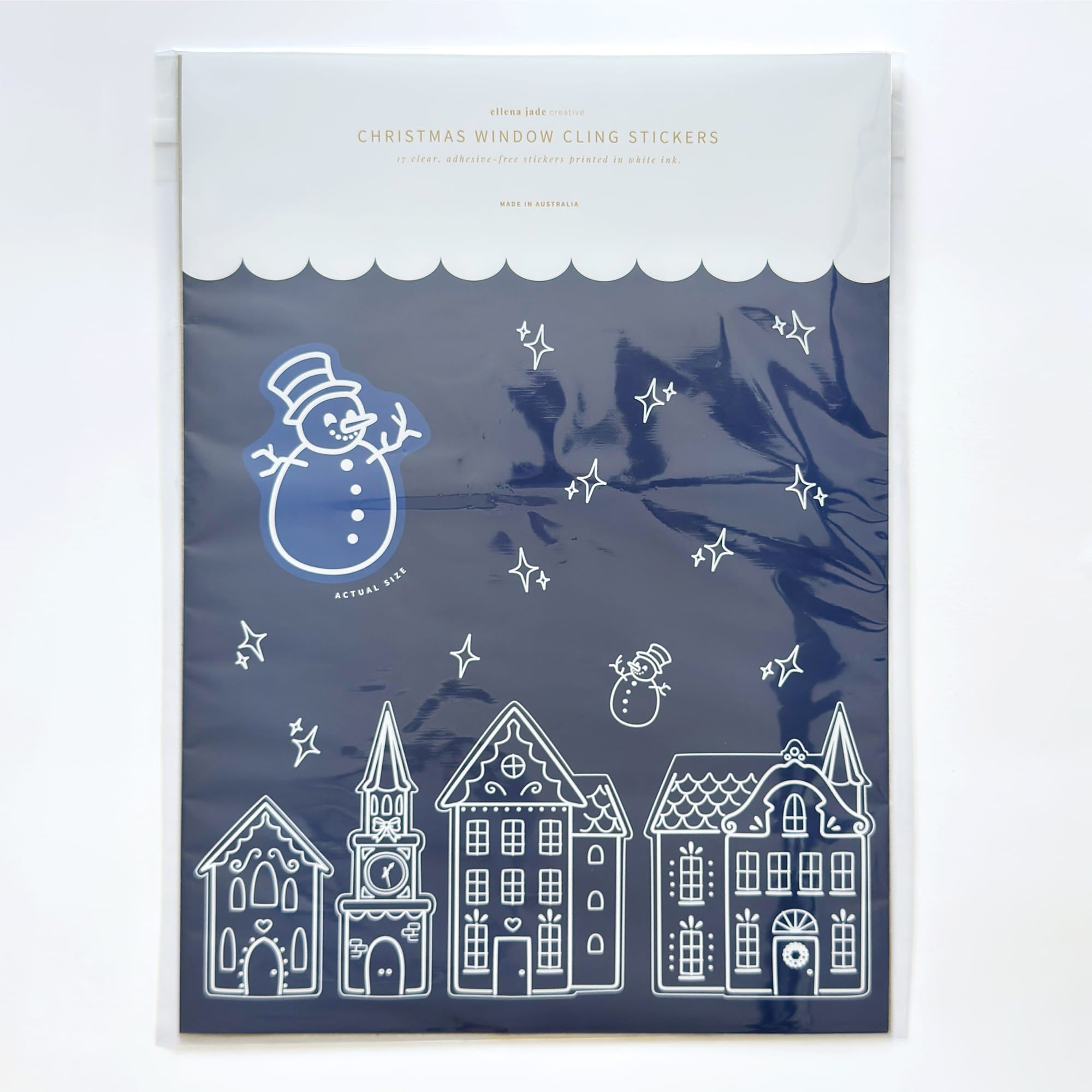 17pc. Snowman & Stars Christmas Window Cling Stickers