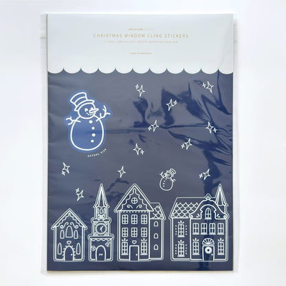 17pc. Snowman & Stars Christmas Window Cling Stickers