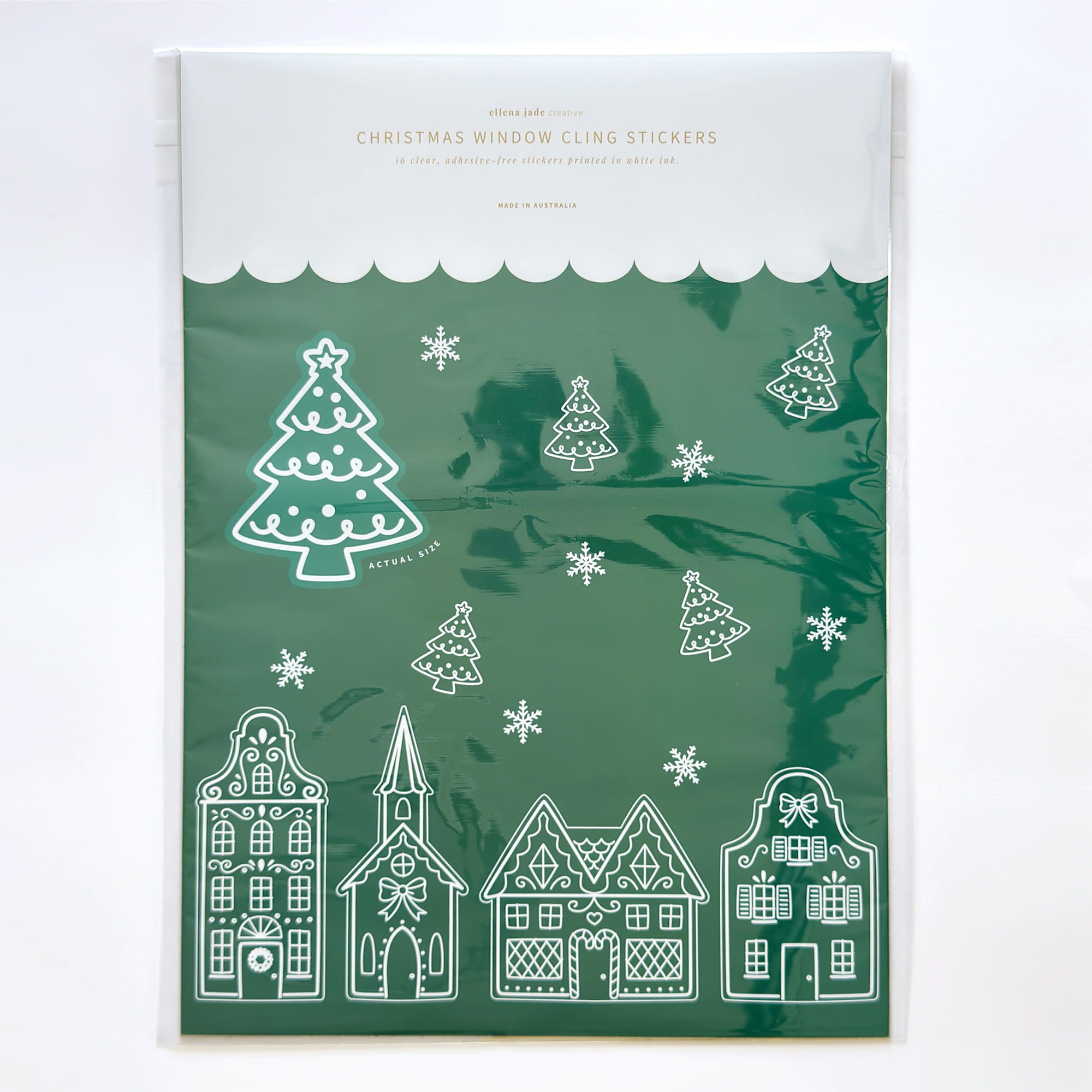 16pc. Trees & Snowflakes Christmas Window Cling Stickers