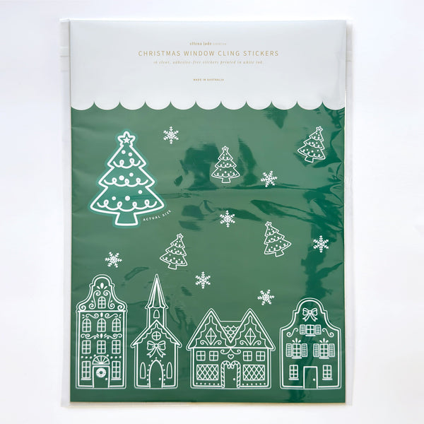 16pc. Trees & Snowflakes Christmas Window Cling Stickers