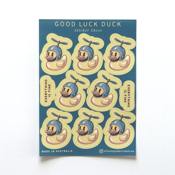 Good Luck Duck Sticker Sheet