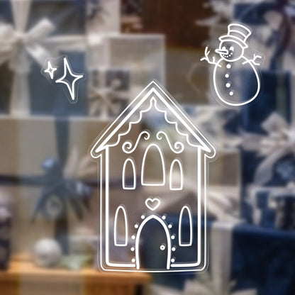 17pc. Snowman & Stars Christmas Window Cling Stickers