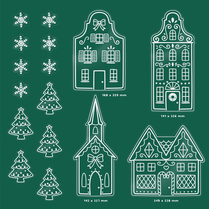 16pc. Trees & Snowflakes Christmas Window Cling Stickers