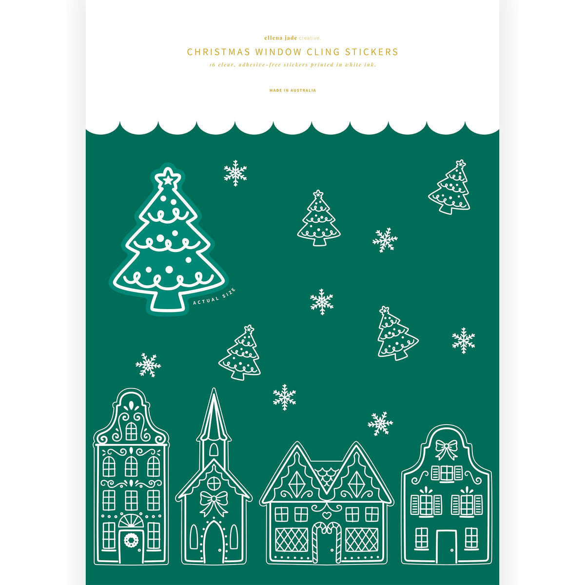 16pc. Trees & Snowflakes Christmas Window Cling Stickers