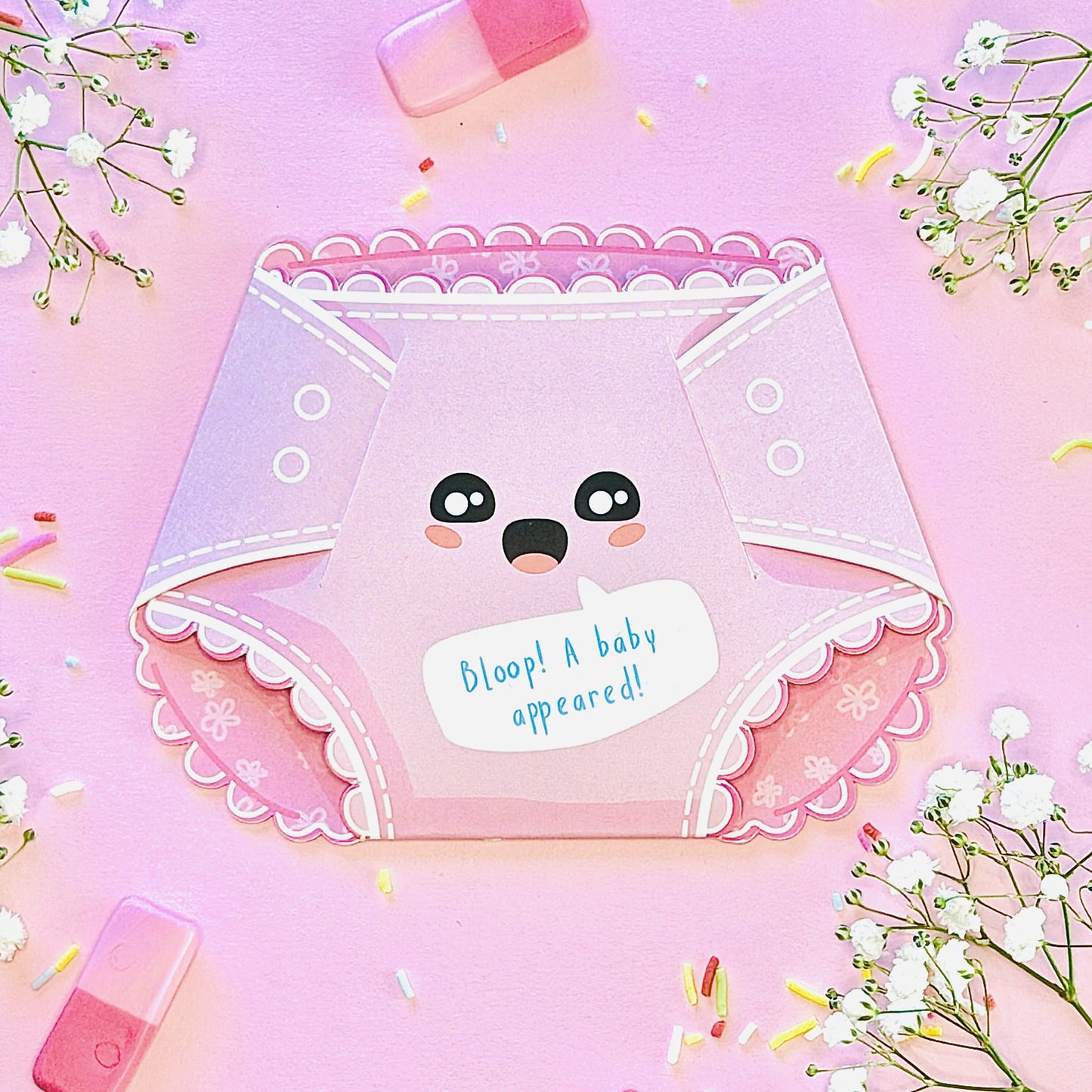 Cotton Candy Pink Nappy Greeting Card