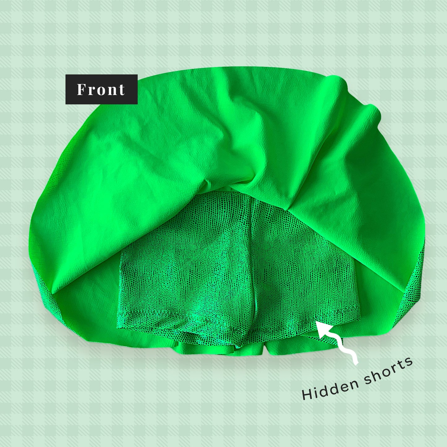 Girls green skorts frog costume