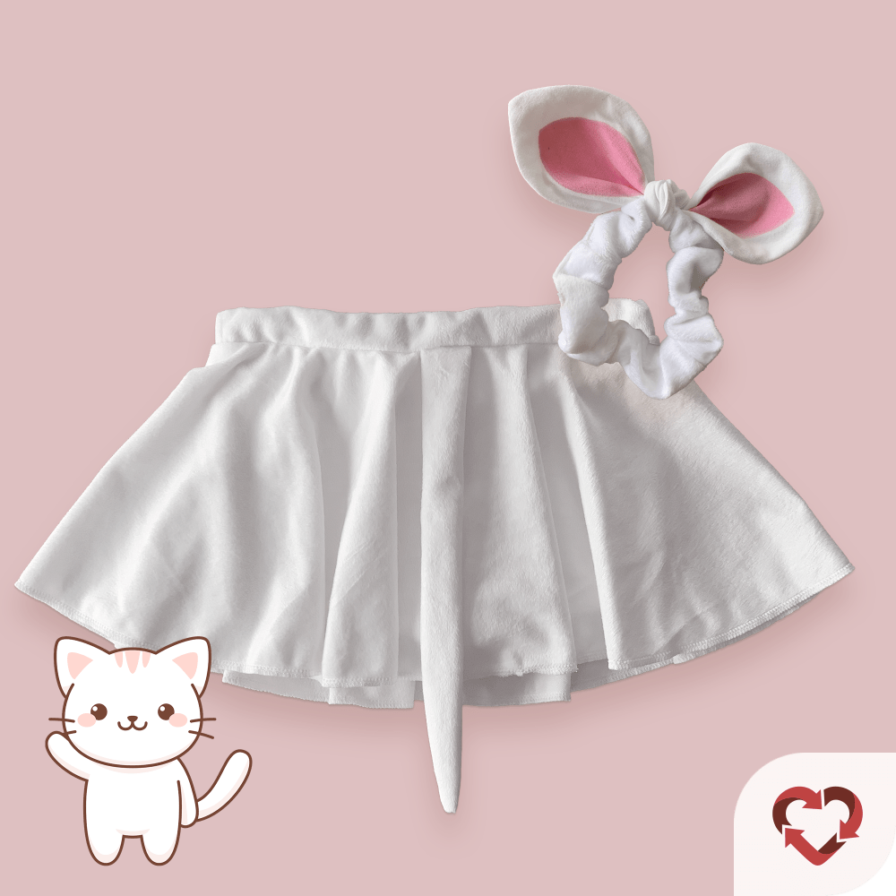 Kids Cat Mouse Skort + Bonus Scrunchie