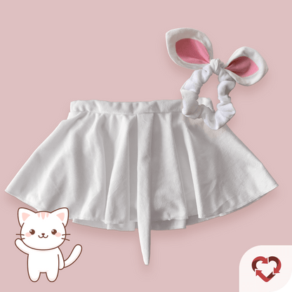 Kids Cat Mouse Skort + Bonus Scrunchie