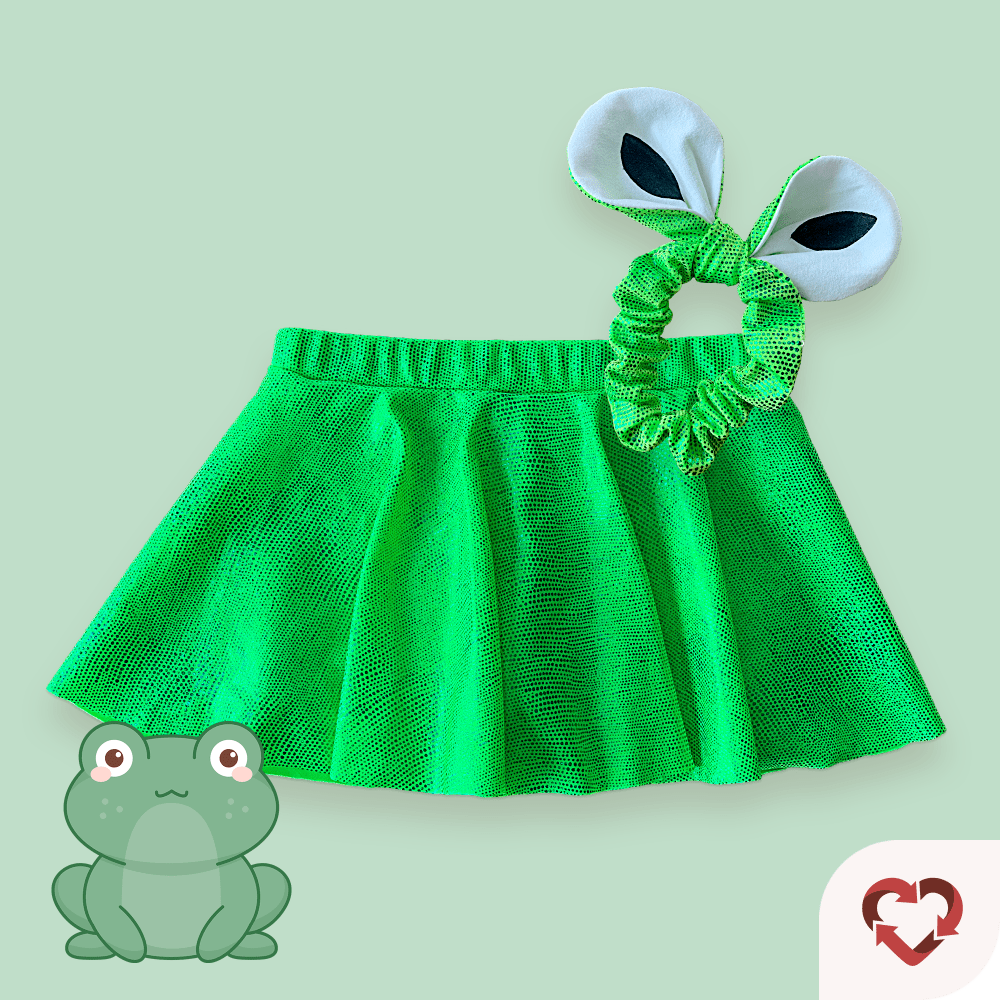 Kids Sparkly Frog Skort + Bonus Scrunchie