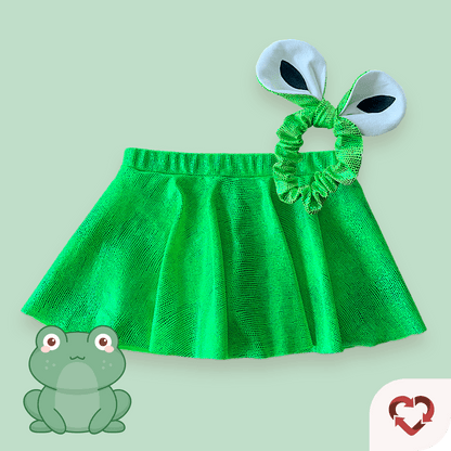 Kids Sparkly Frog Skort + Bonus Scrunchie